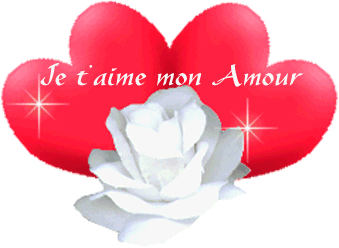 Gif animé je t'aime mon amour roses blanches